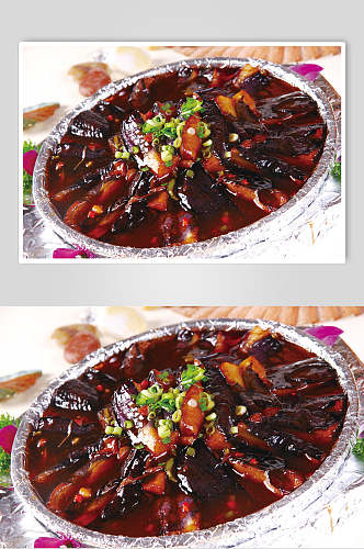 铁板日式茄盒餐饮摄影图片