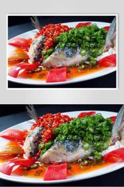 招牌美味剁椒鱼头食物图片