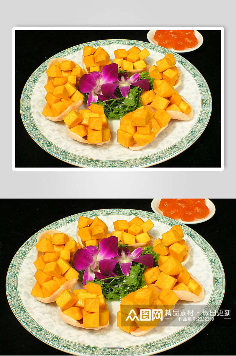 咸蛋黄炒南瓜食物图片素材