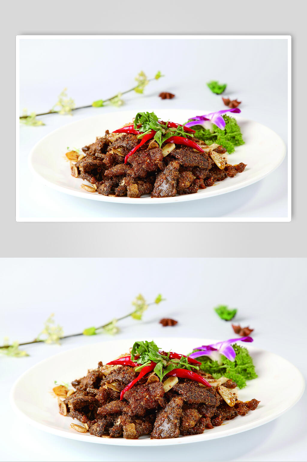 白蒜孜然肝食物图片素材