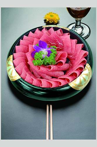 砂锅海鲜刺身拼盘食品摄影图片