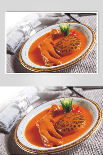花菇扣鹅掌食物图片