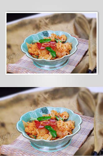 花菜炒风肉食品图片