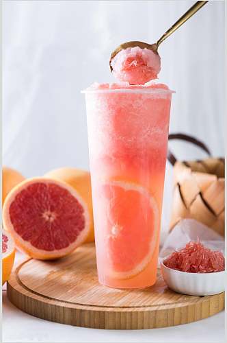 红柚冰沙食品摄影图片