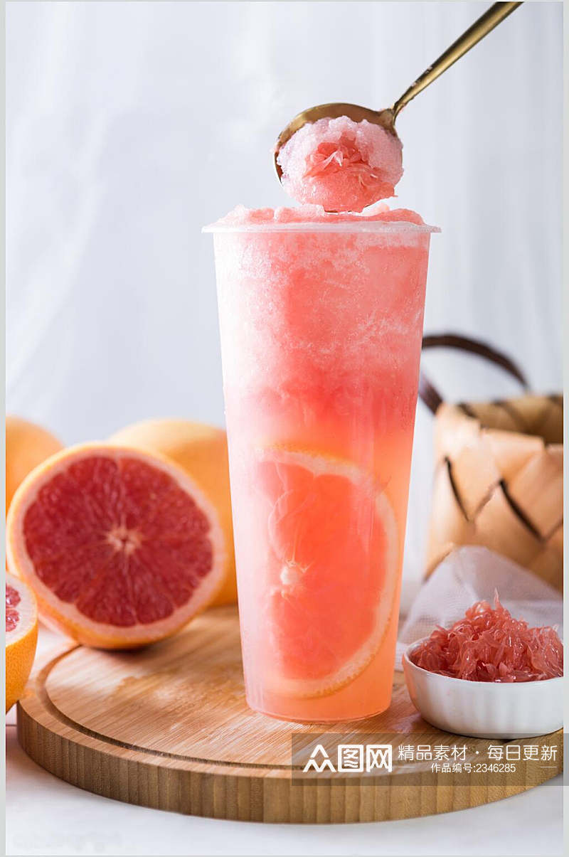 红柚冰沙食品摄影图片素材