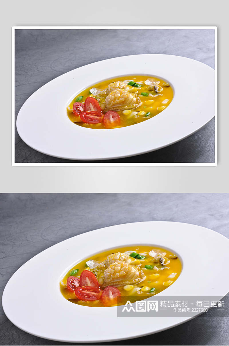 番茄百合浸鲜鲍餐饮食物图片素材