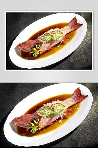 清蒸东星斑食品菜摄影图片