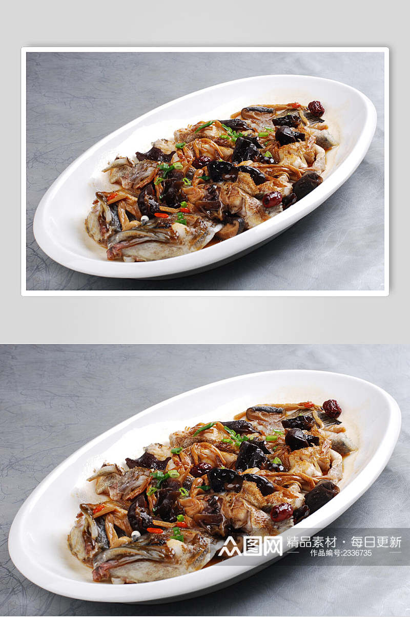 古法蒸海红斑食品菜摄影图片素材