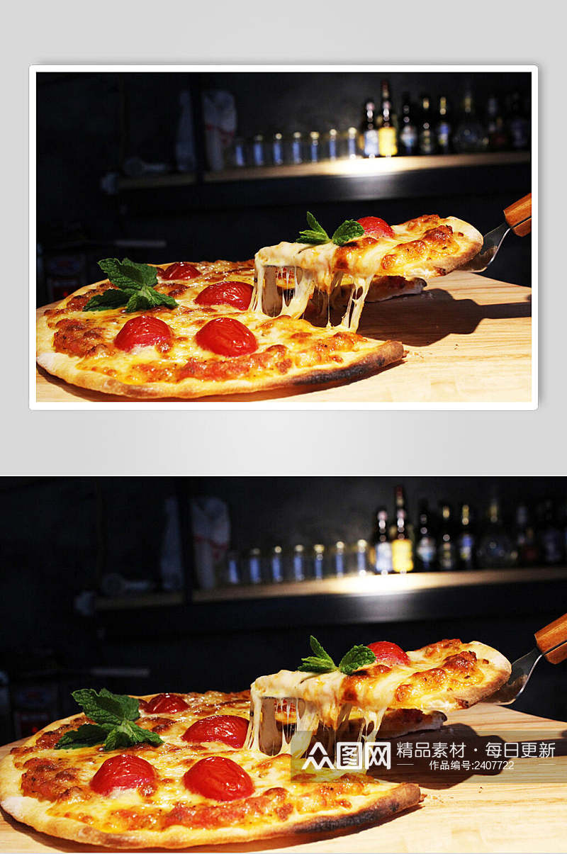 芝士披萨食物高清图片素材