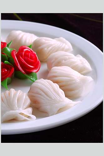 新鲜水晶虾饺食物图片