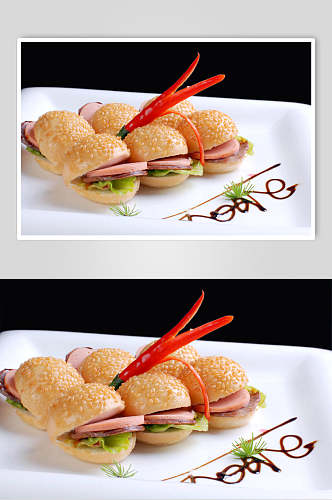 小吃川式汉堡食物图片