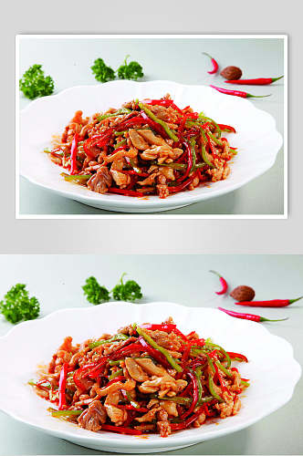 凤戏双椒食物图片