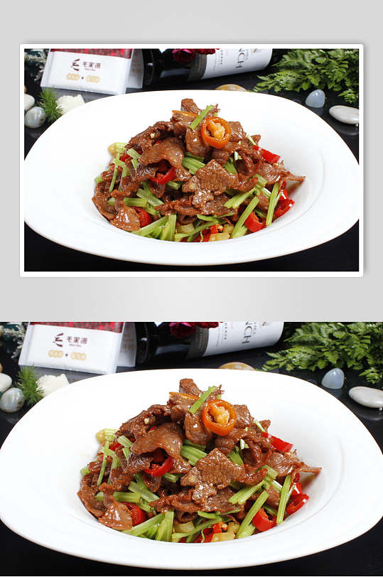 湘菜小炒黄牛肉食物摄影图片