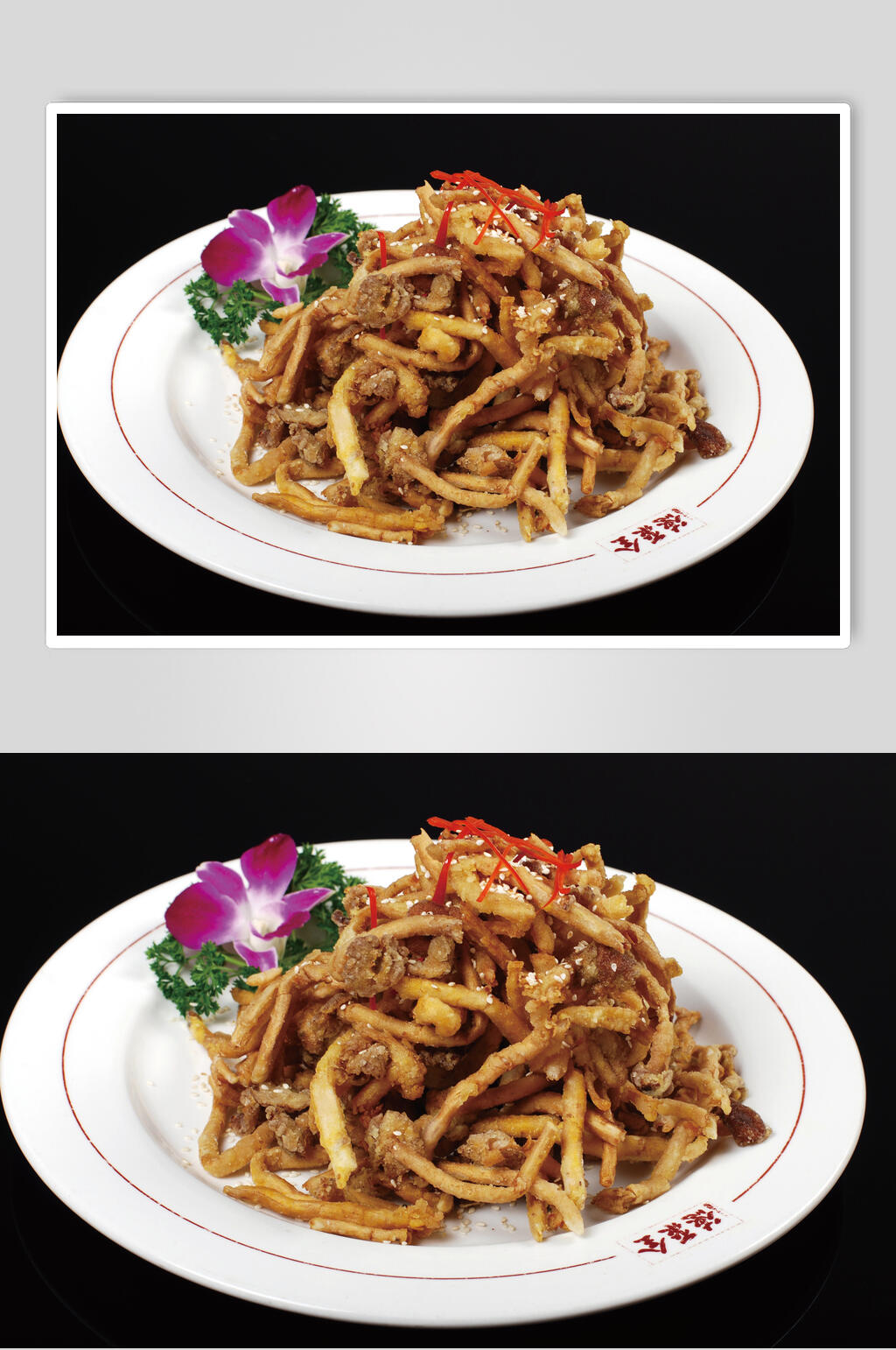 烧汁茶树菇食品高清图片素材