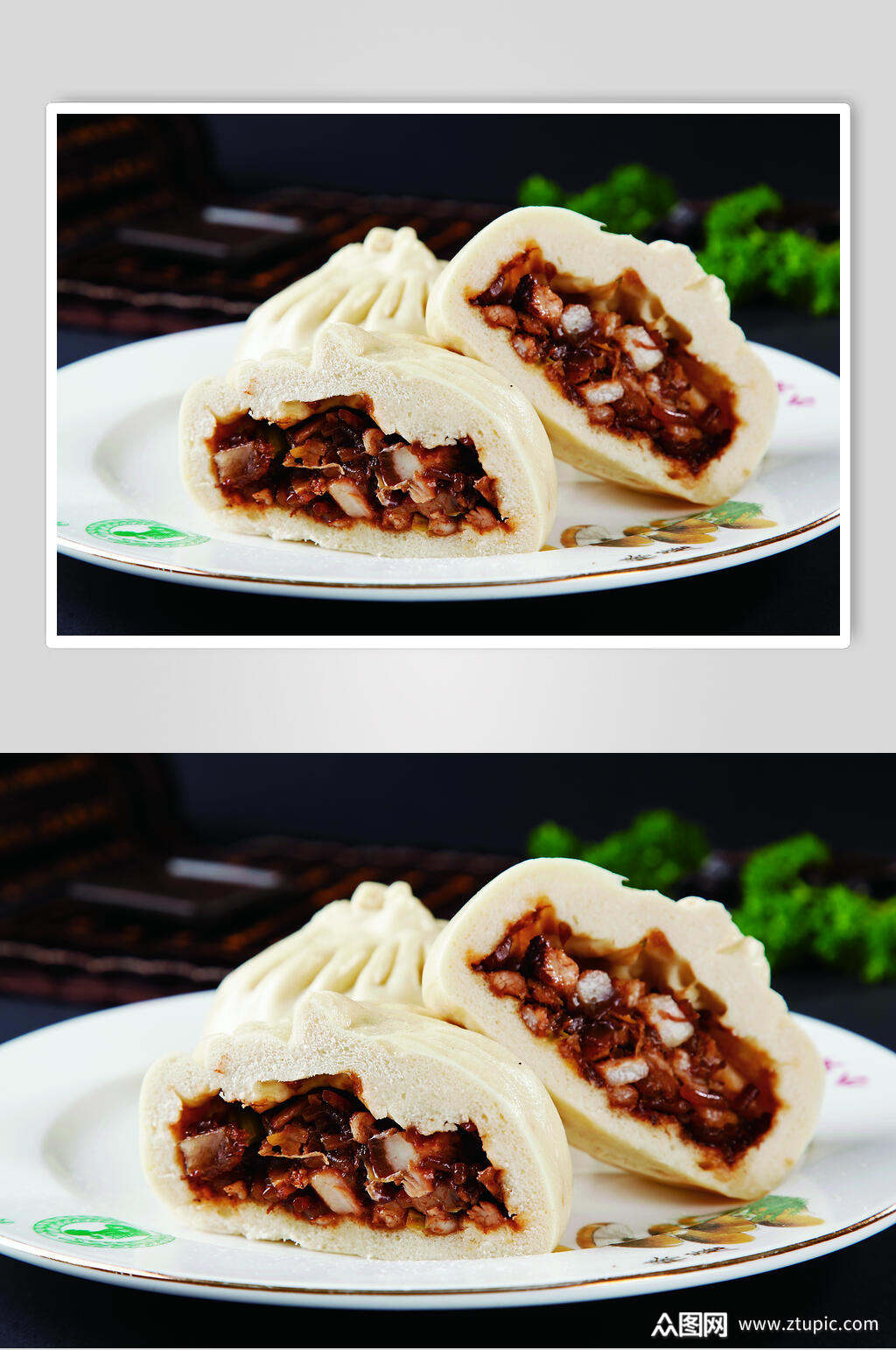 酱肉包食物高清图片