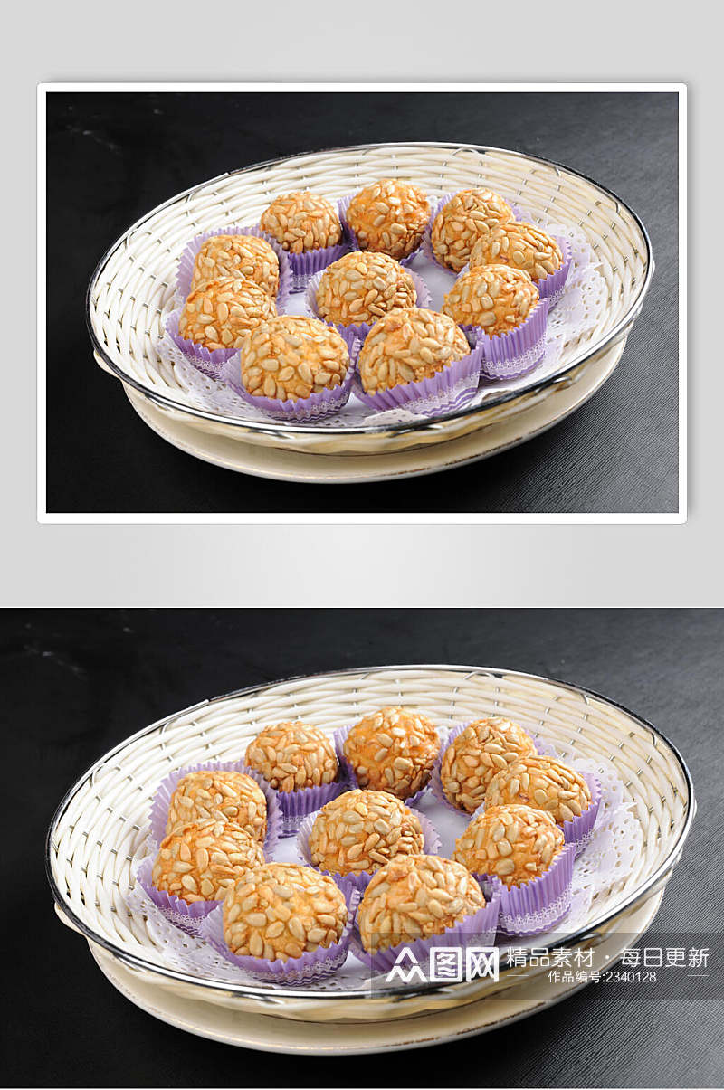 瓜子肉松球食品图片素材
