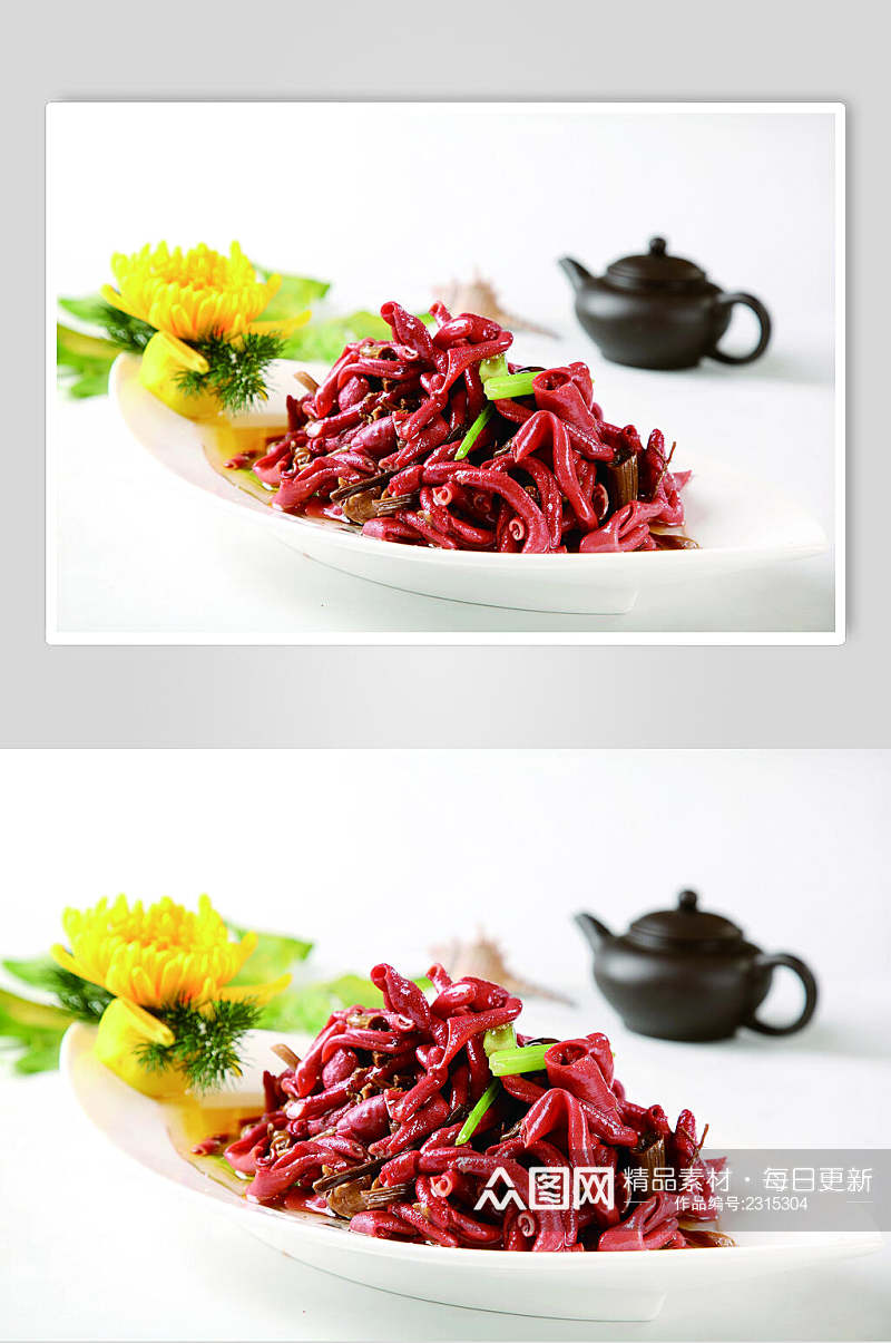 茶树菇拌鹅肠食物图片素材