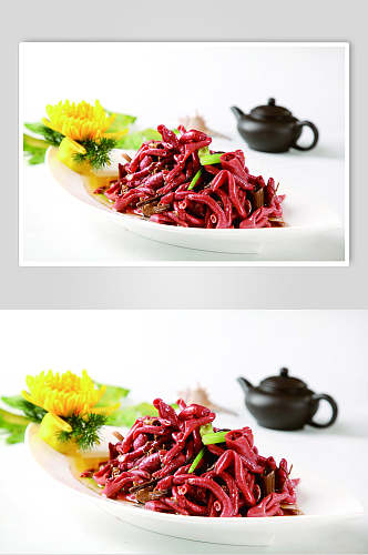 茶树菇拌鹅肠食物图片