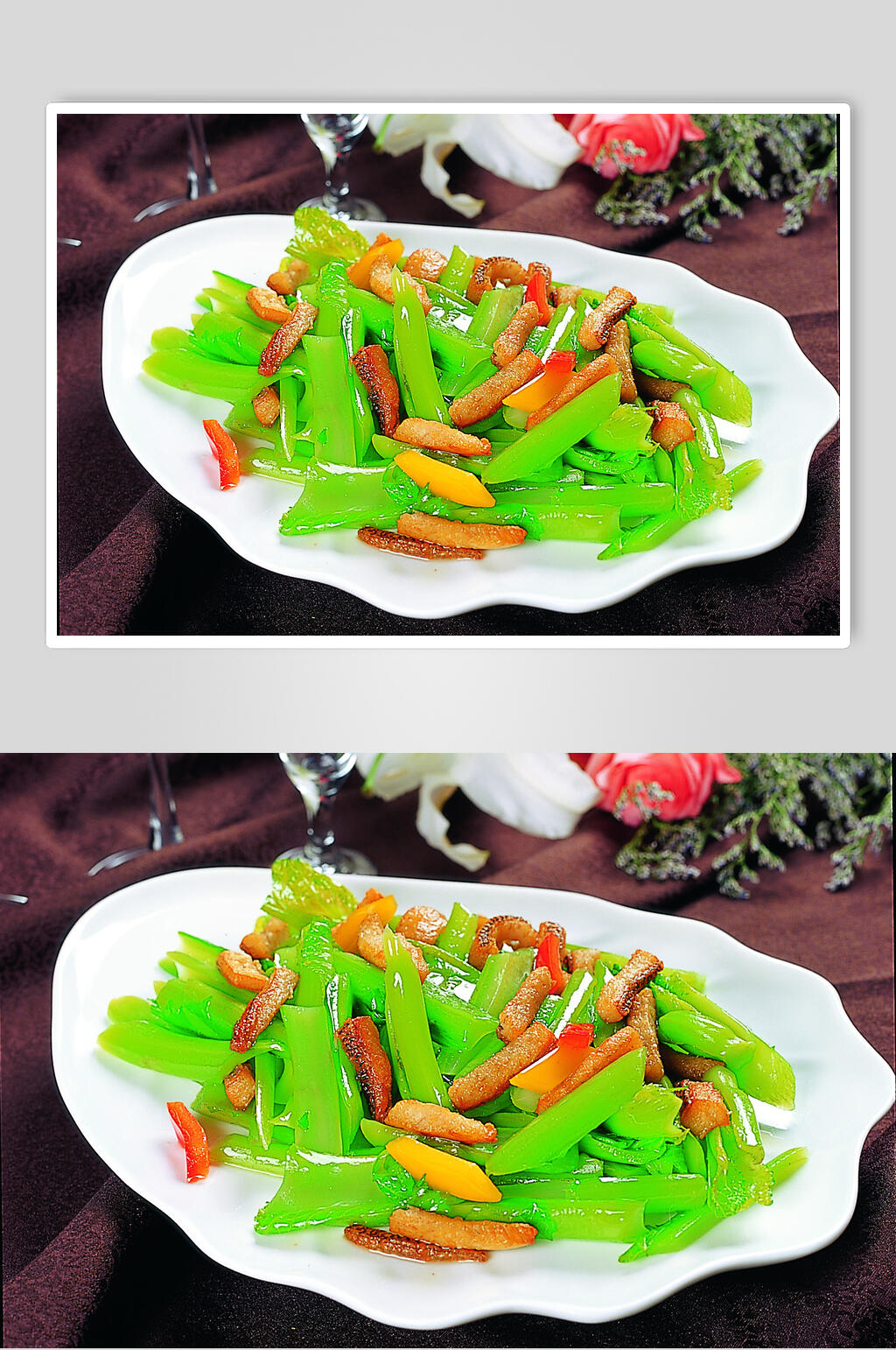 新鲜咸鱼炒芥菜图片素材