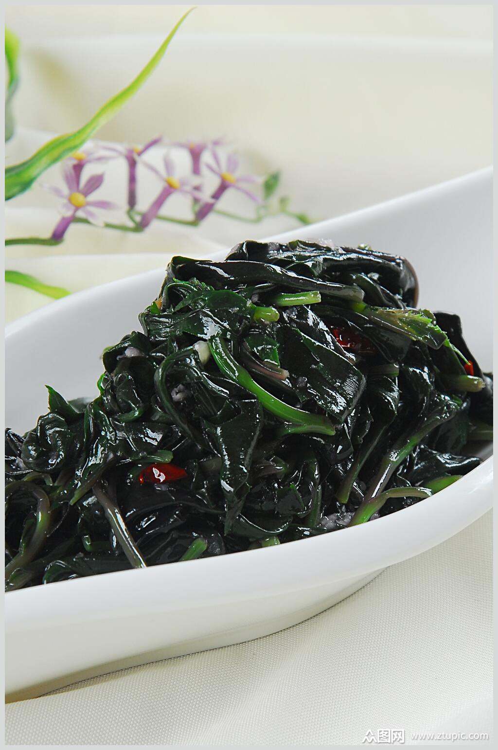 开胃菜凉拌紫背菜图片