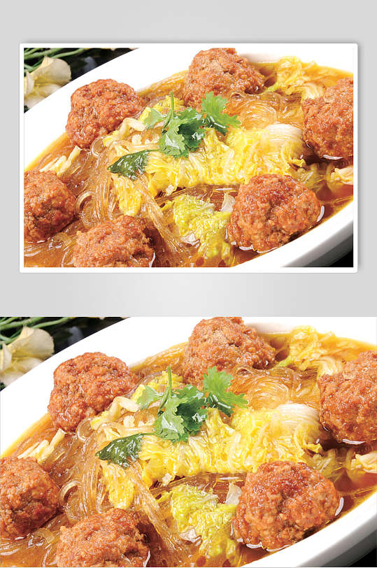 狮子头白菜粉食品高清图片