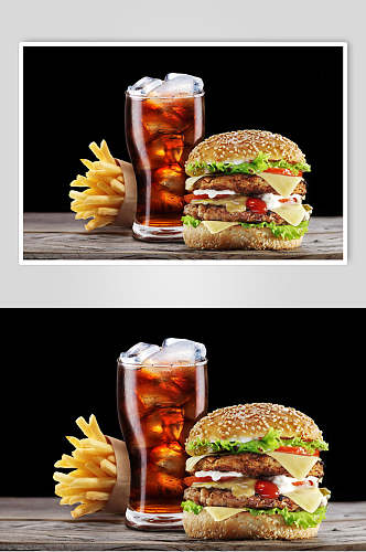 可乐薯条汉堡食品图片