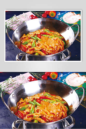干锅衡山豆皮食物图片