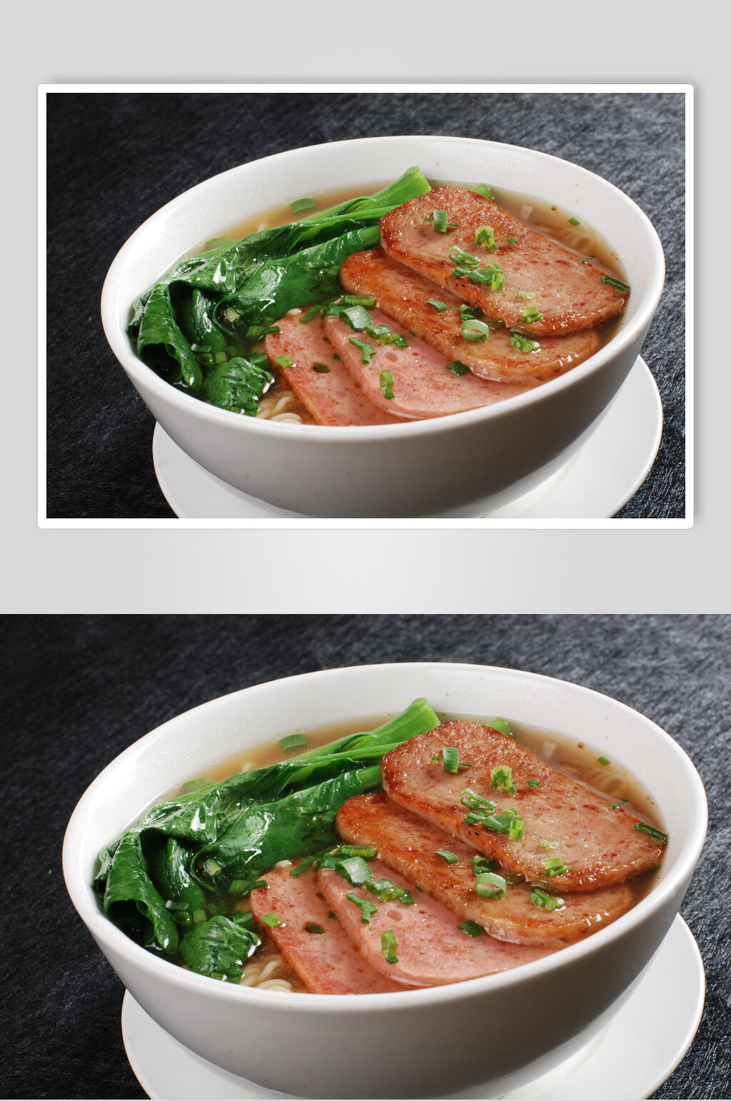 火腿餐肉公仔面图片素材