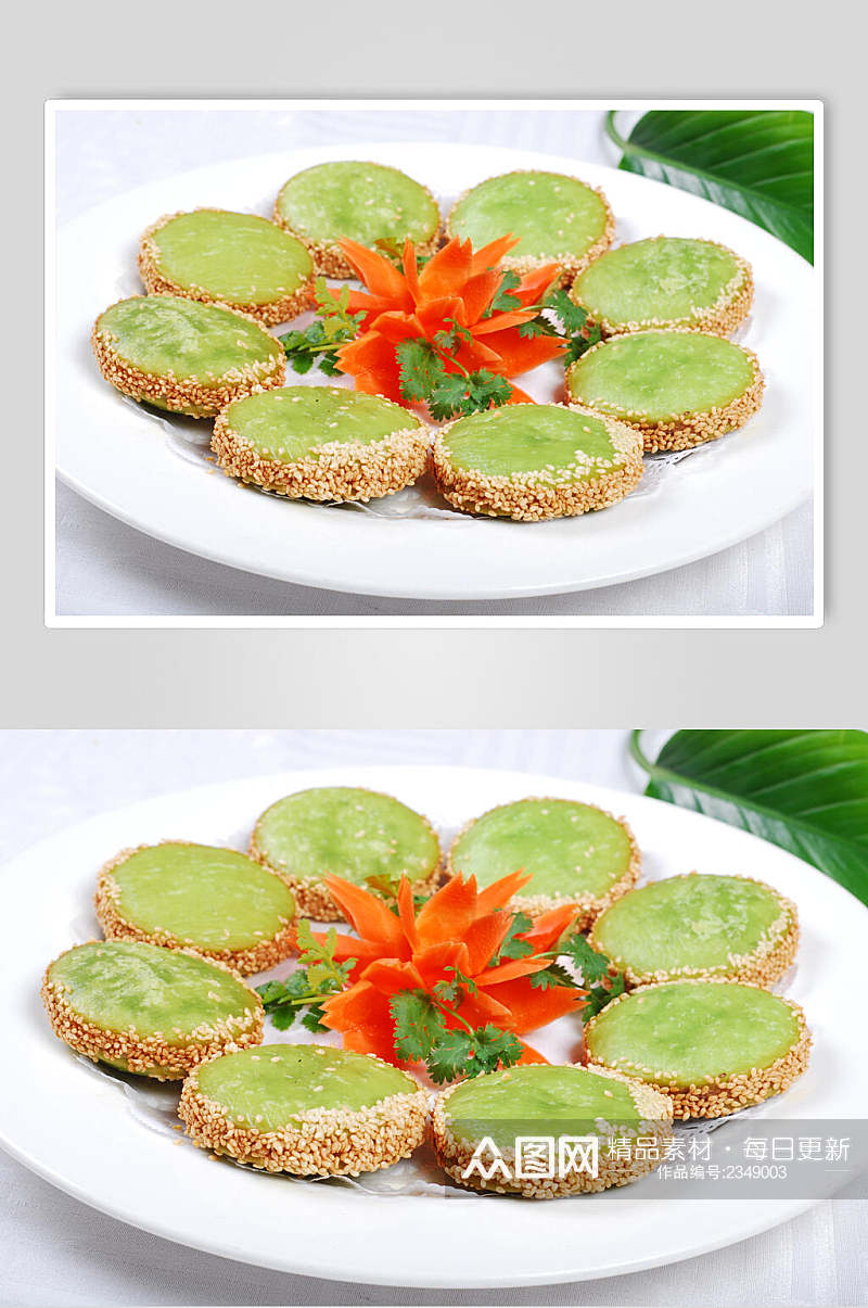 小吃绿茶饼食品高清图片素材