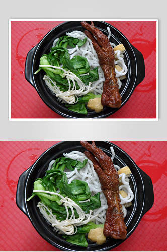新鲜美食砂锅米线图片