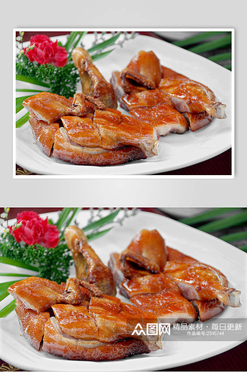 脆皮鸭食品高清图片素材