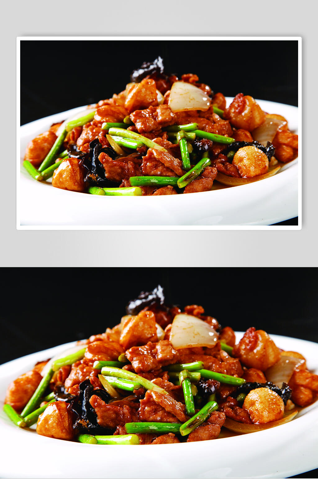 小花卷过油肉食物图片素材