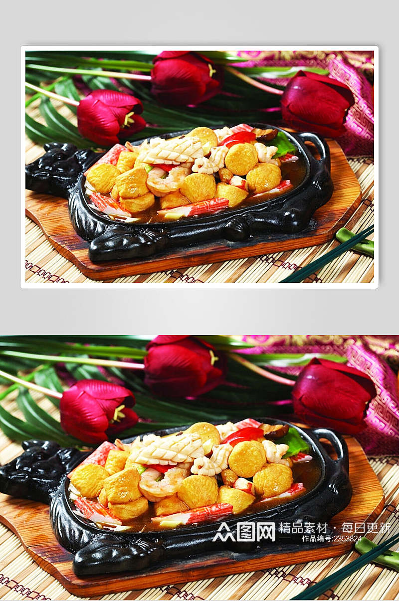 鲜香铁板豆腐食物摄影图片素材