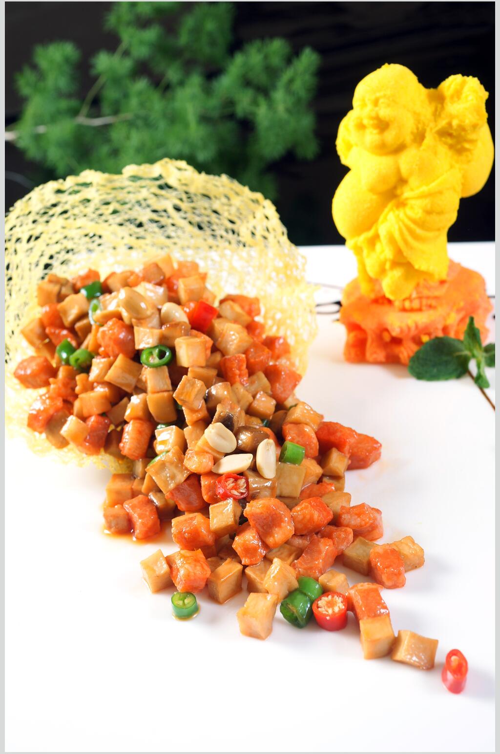 杏鲍菇爆爽肉图片素材