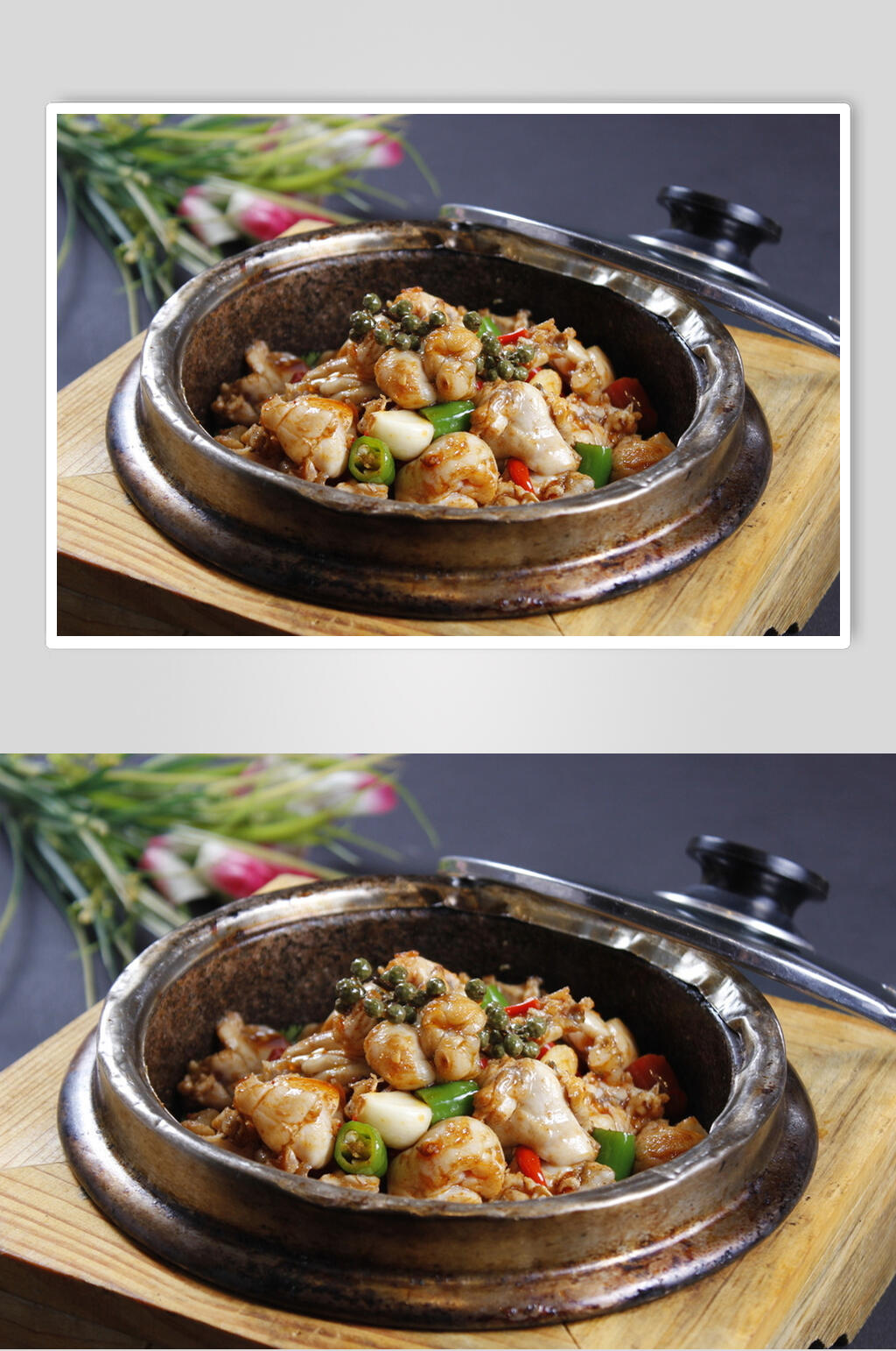 石锅牛蛙食物高清图片素材