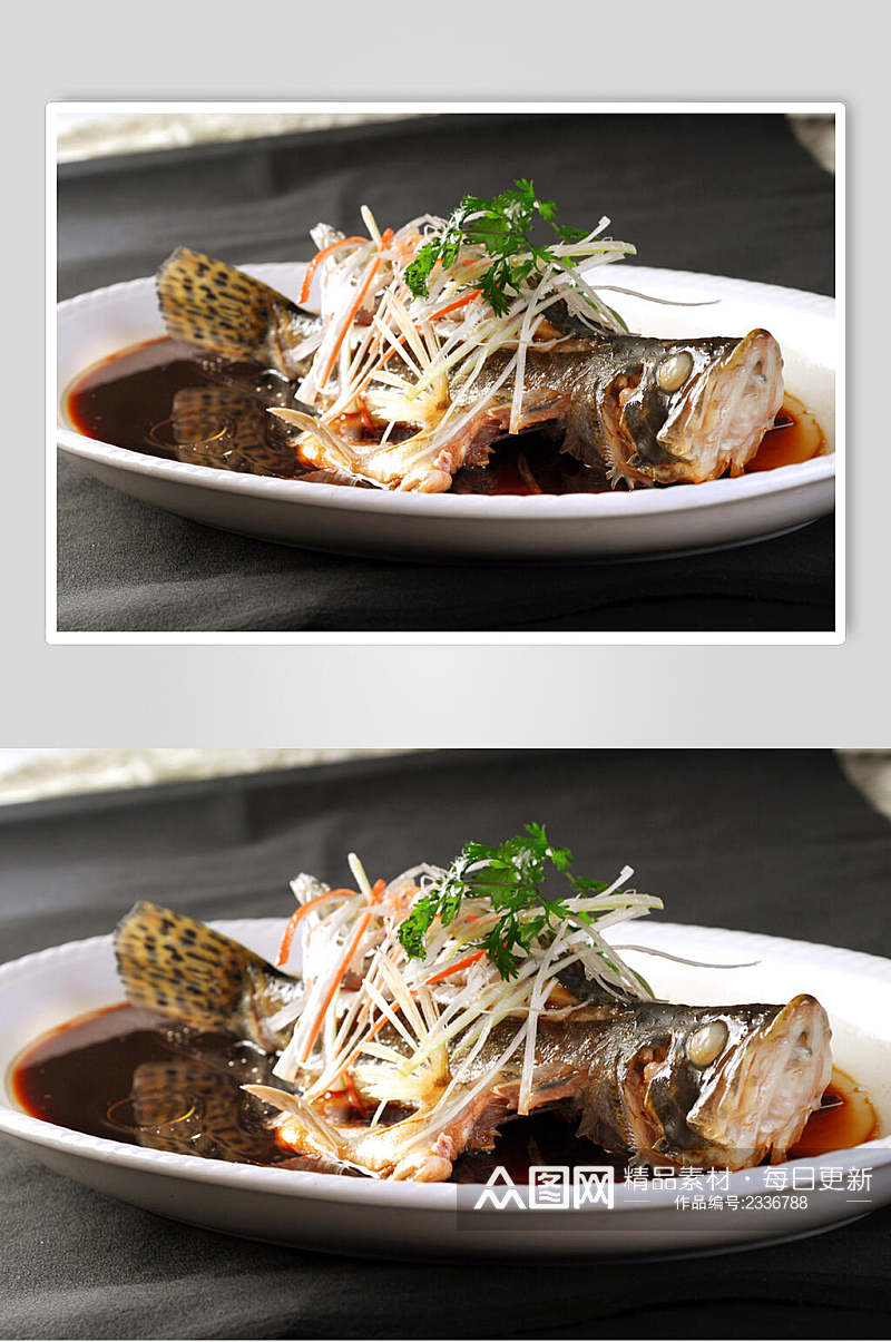 新鲜清蒸桂鱼食品菜摄影图片素材
