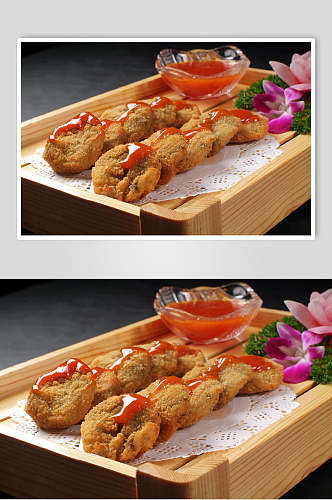 金沙紫菜饼食品高清图片