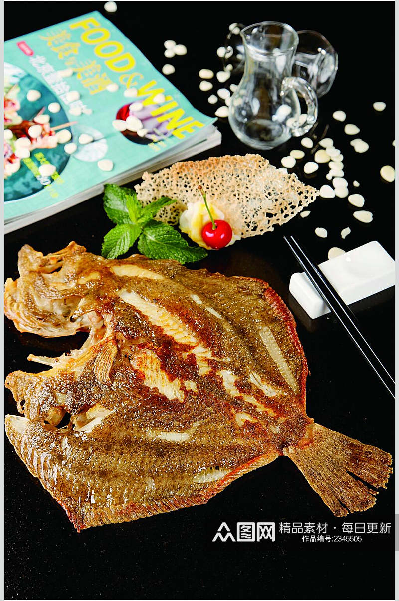 铁板煎多宝鱼食品摄影图片素材