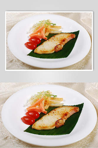碳烤鳕鱼食品摄影图片