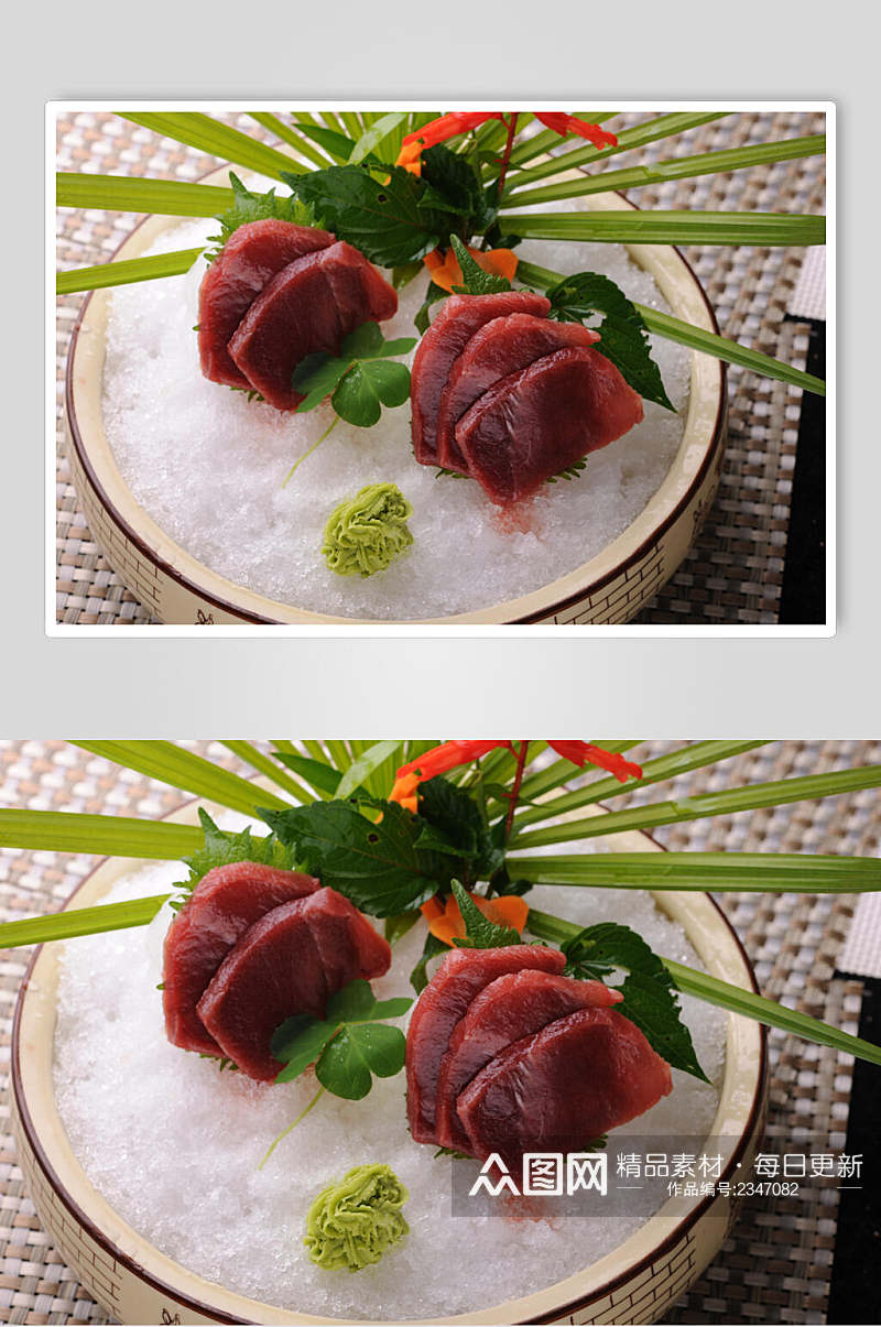 冰镇美味海鲜刺身拼盘食品摄影图片素材