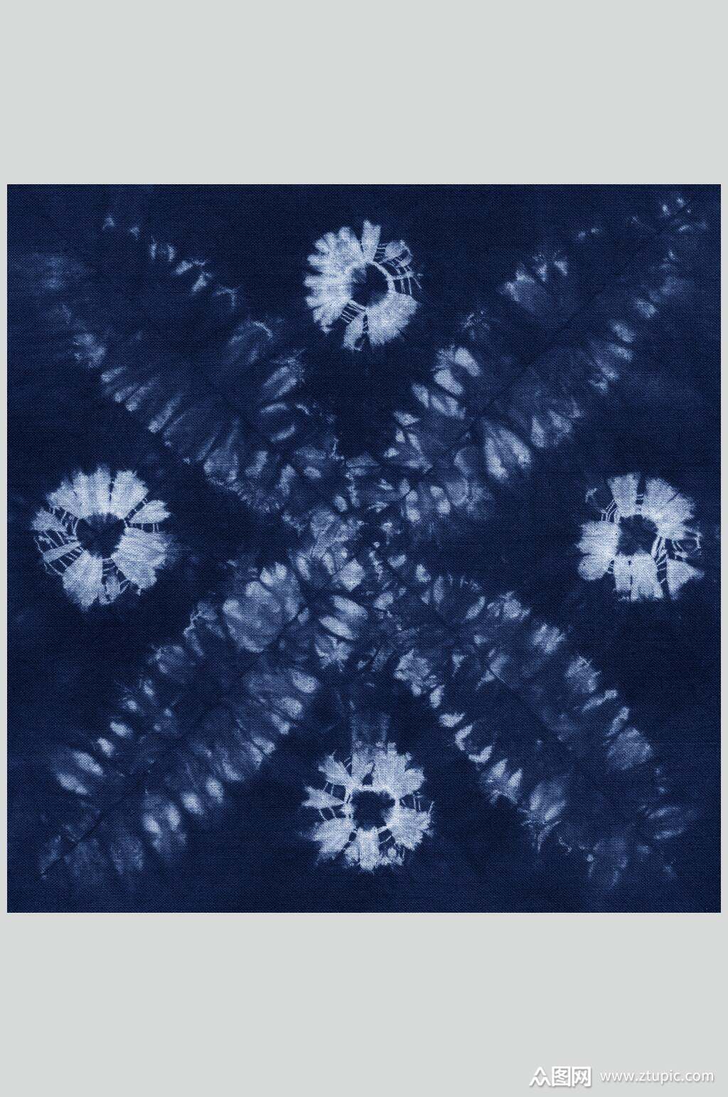 创意蓝色扎染布工艺图片