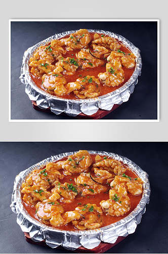 热铁板富贵虾食品高清图片