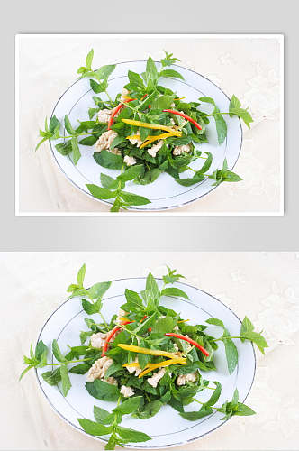 十香菜桃仁食品高清图片