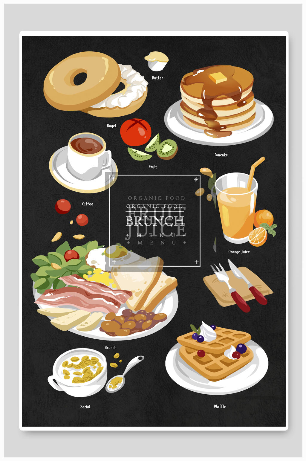 卡通手绘美食插画素材素材