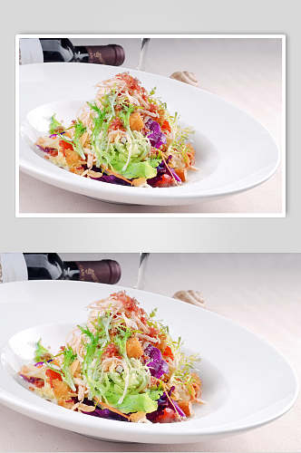 沙拉蔬菜鸡肉沙拉美食图片