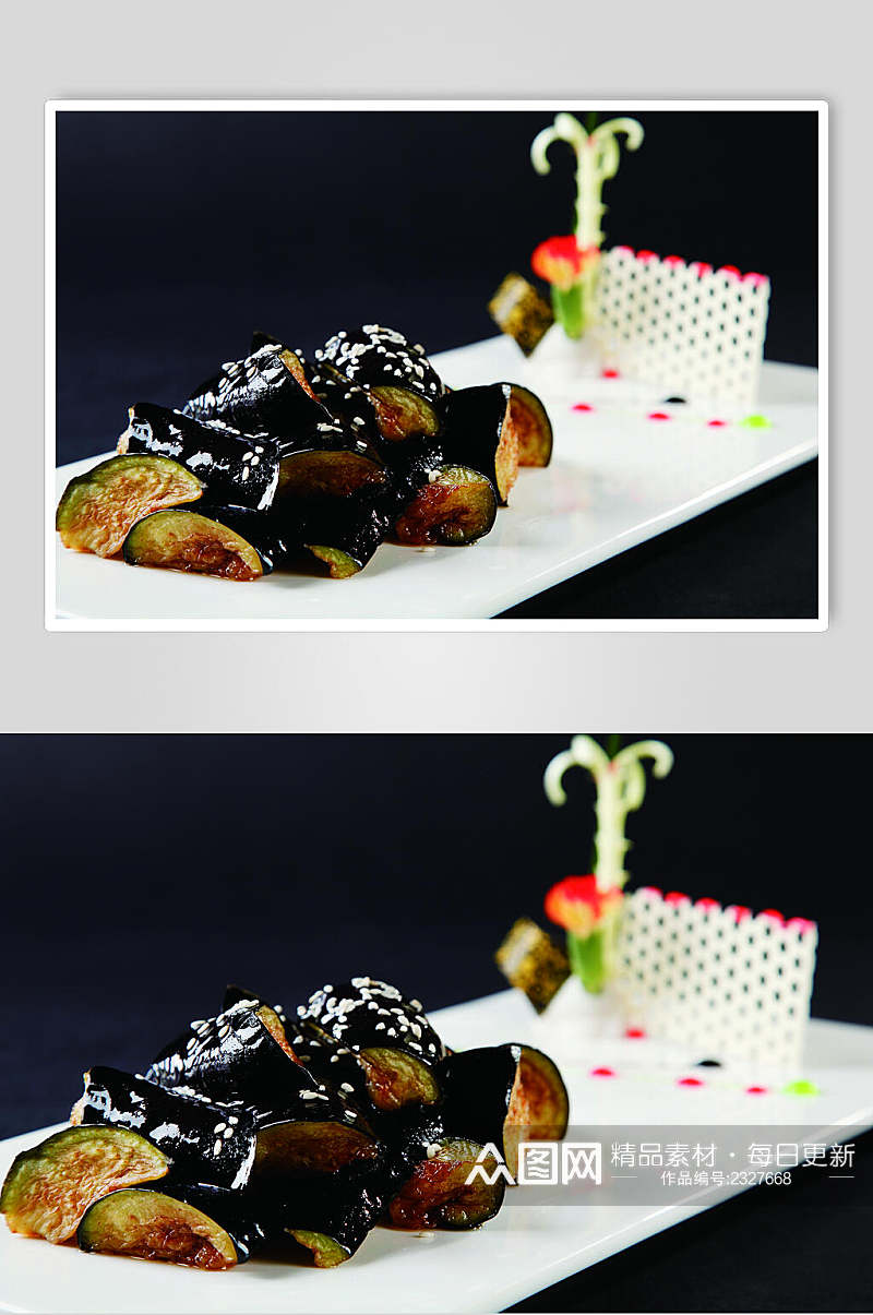 特色风味紫茄餐饮食物图片素材