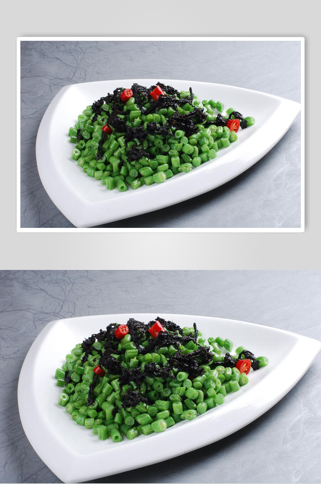 橄榄菜炒四季豆食物高清图片素材