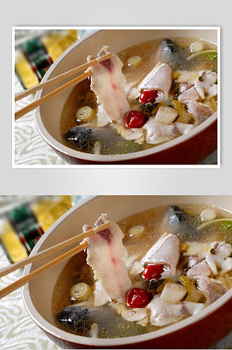 酸汤乌鱼片餐饮食物图片