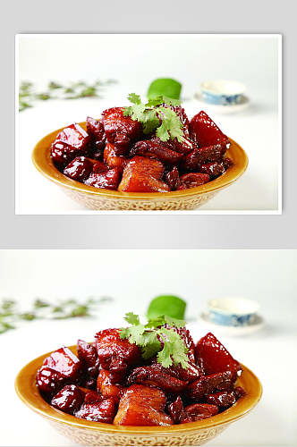 大锅红烧肉食品图片