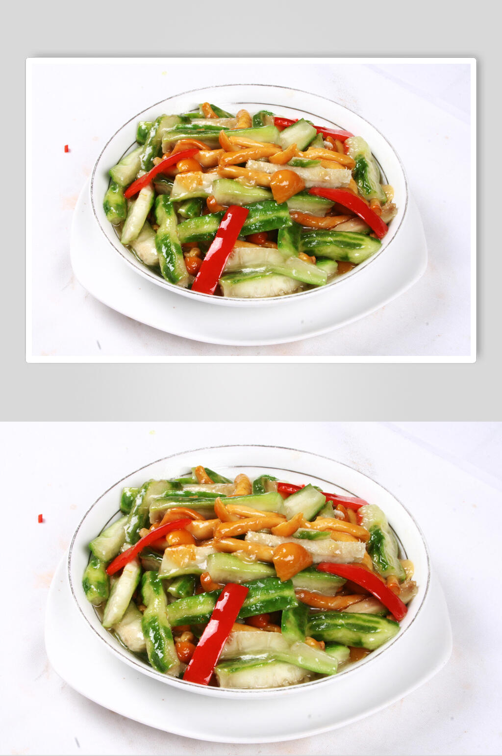 丝瓜炒滑子菇食物图片素材